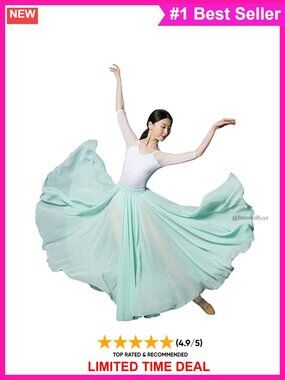 720 Chiffon Long Ballet Dance Skirt Backless Leotard Costume Set